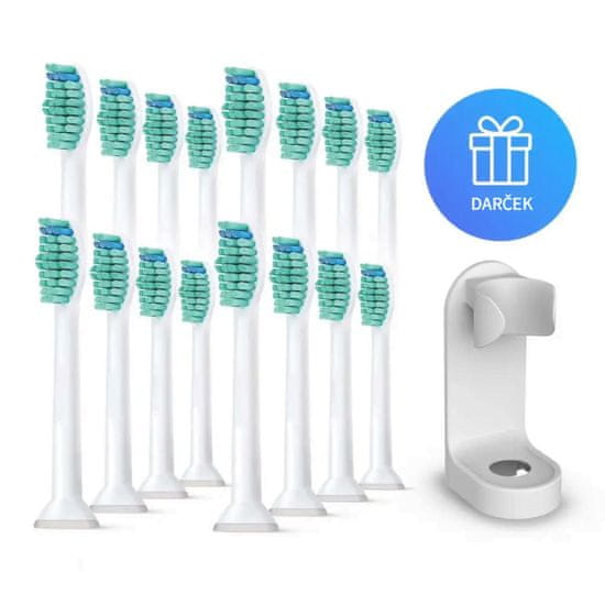 Ultrasonic Ultra-pack C1 Premium White pre Philips Sonicare, 16 ks, biela + DARČEK: Nástenný držiak pre elektrickú zubnú kefku