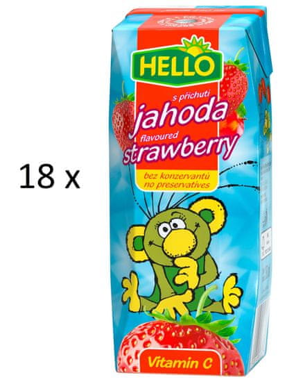 Hello Mini jahoda 18 x 250 ml