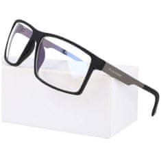 PolarZONE Čierne kovové okuliare proti modrému svetlu "Mentor"