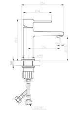 Invena Trend, umývadlová batéria h-156, medená matná, INV-BU-02-014-V