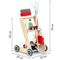 EcoToys Drevená súprava na upratovanie hnedá