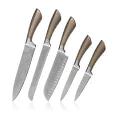 Banquet Sada nožov METALLIC Platinum, 5 ks a nerezový stojan, súprava 2 ks