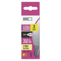 EMOS LED žiarovka Classic sviečka / E14 / 4,1 W (32 W) / 350 lm / teplá biela