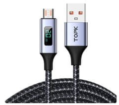 HADEX Kábel USB 3.0 konektor USB/USB Micro 1m s voltmetrom a ampérmetrom