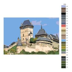 Malujsi Maľovanie podľa čísel - Hrad Karlštejn - 120x80 cm, bez dreveného rámu