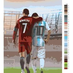 Malujsi Maľovanie podľa čísel - Ronaldo a Messi - 80x120 cm, bez dreveného rámu