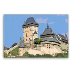 Malujsi Maľovanie podľa čísel - Hrad Karlštejn - 120x80 cm, bez dreveného rámu