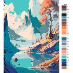 Malujsi Maľovanie podľa čísel - Jeseň pri jazere - 80x120 cm, bez dreveného rámu