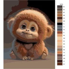 Malujsi Maľovanie podľa čísel - Opica - 30x40 cm, bez dreveného rámu