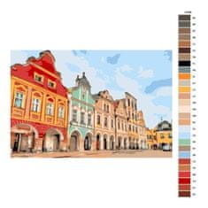 Malujsi Maľovanie podľa čísel - Námestie Telč 03 - 120x80 cm, bez dreveného rámu