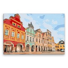 Malujsi Maľovanie podľa čísel - Námestie Telč 03 - 120x80 cm, bez dreveného rámu