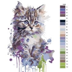 Malujsi Maľovanie podľa čísel - Dúhové mačiatko - 30x40 cm, bez dreveného rámu