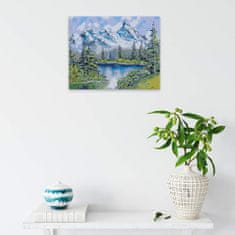 Malujsi Maľovanie podľa čísel - Jazero pod horami - 100x80 cm, plátno vypnuté na rám