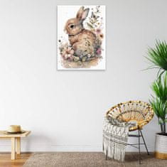 Malujsi Maľovanie podľa čísel - Zajačik vo svojej diere - 30x40 cm, plátno vypnuté na rám