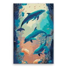 Malujsi Maľovanie podľa čísel - Delfíní záliv - 80x120 cm, plátno vypnuté na rám