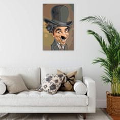 Malujsi Maľovanie podľa čísel - Charlie Chaplin - 40x60 cm, plátno vypnuté na rám