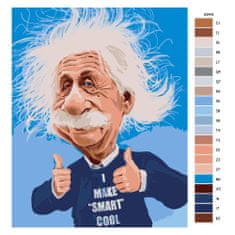 Malujsi Maľovanie podľa čísel - Cool Albert Einstein - 80x100 cm, bez dreveného rámu