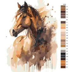 Malujsi Maľovanie podľa čísel - Statný žrebec - 30x40 cm, bez dreveného rámu
