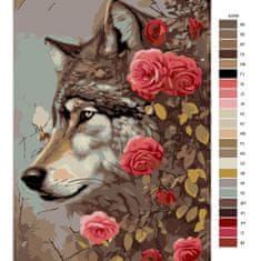 Malujsi Maľovanie podľa čísel - Vlk a ruža - 60x80 cm, plátno vypnuté na rám