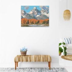 Malujsi Maľovanie podľa čísel - Horská panoráma - 80x60 cm, plátno vypnuté na rám