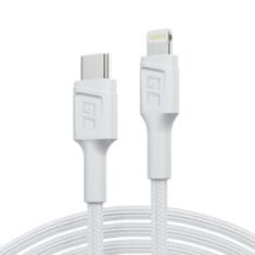 Green Cell KABGC07W White USB-C - Lightning MFi 1m cable for Apple iPhone PowerStream, with Power De