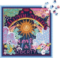 Galison Štvorcové puzzle Liberty: Všetko, čo potrebuješ, je láska a voľnosť 500 dielikov