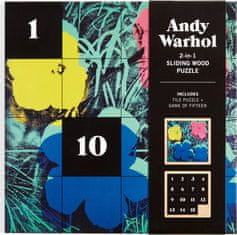 Galison Posuvné drevené puzzle Andy Warhol: Kvety 2v1 (16 dielikov)