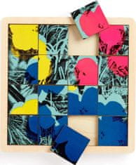 Galison Posuvné drevené puzzle Andy Warhol: Kvety 2v1 (16 dielikov)