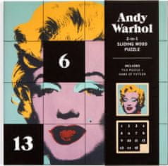 Galison Posuvné drevené puzzle Andy Warhol: Marilyn 2v1 (16 dielikov)