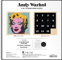 Galison Posuvné drevené puzzle Andy Warhol: Marilyn 2v1 (16 dielikov)