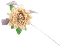 Kvet MagicHome, pivónia, so stuhou, oker, stonka, veľkosť kvetu: 17 cm, dĺžka kvetu: 37 cm, bal. 6 ks (6 ks)