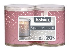 Bolsius Sparkle Light 2 ks 52x65mm Lace ružová sviečka