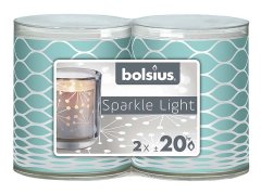 Bolsius Sparkle Light 2 ks 52x65mm Net tyrkysová sviečka