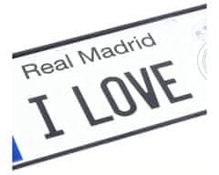 FAN SHOP SLOVAKIA Plechová ceduľa Real Madrid FC, ŠPZ, I love