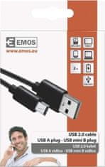 EMOS USB kábel 2.0 A/M - mini B/M 2m čierny