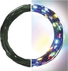 EMOS LED vianočné nano reťaz zelená, 15 m, vonkajšia aj vnútorná, multicolor, časovač