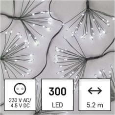 EMOS LED svetelná reťaz - svietiace trsy, nano, 5,2 m, vnútorná, studená biela, časovač