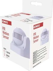 EMOS PIR senzor (pohybové čidlo) IP44 1200W, biely