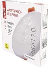 EMOS LED panel 125mm, kruhový vstavaný biely, 11W neutr. b., IP65