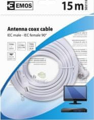 EMOS Anténny koaxiálny kábel tienený 15m - uhlová vidlica