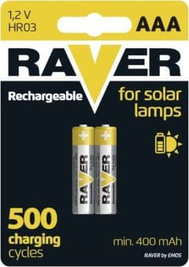 Raver Nabíjacie batérie do solárnych lámp RAVER AAA (HR03) 400 mAh