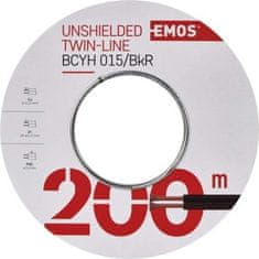 EMOS Dvojlinka netienená 2x0,15mm čierno / červená, 200m