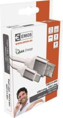 EMOS USB kábel 2.0 A/M - C/M 1m biely