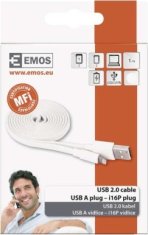 EMOS USB kábel 2.0 A/M - i16P/M 1m biely