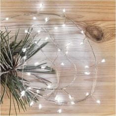 EMOS LED vianočné nano reťaz - ježko, 2,4 m, 3x AA, vnútorná, studená biela, časovač