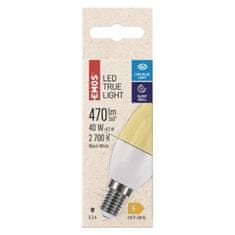 EMOS LED žiarovka True Light sviečka / E14 / 4,2 W (40 W) / 470 lm / teplá biela