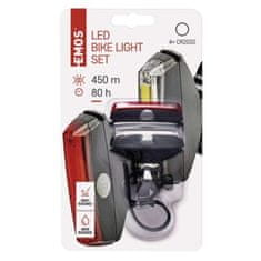 EMOS LED predné + zadné sviet. na bicykel P3922 na 2×CR2032, 22 lm