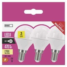 EMOS LED žiarovka Classic Mini Globe / E14 / 5 W (40 W) / 470 lm / teplá biela