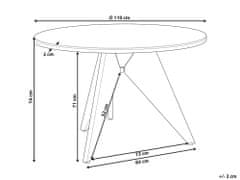 Beliani Okrúhly záhradný stôl 110 cm čierny OLMETTO