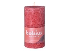 Bolsius Rustic Shine Valec 68x130mm Delicate Red, červená sviečka